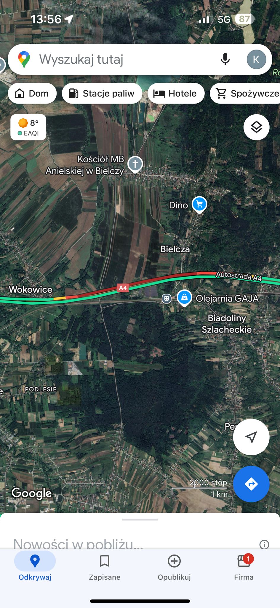 Pożar samochodu na autostradzie A4. Wokowice / 17 listopada 2024 r.