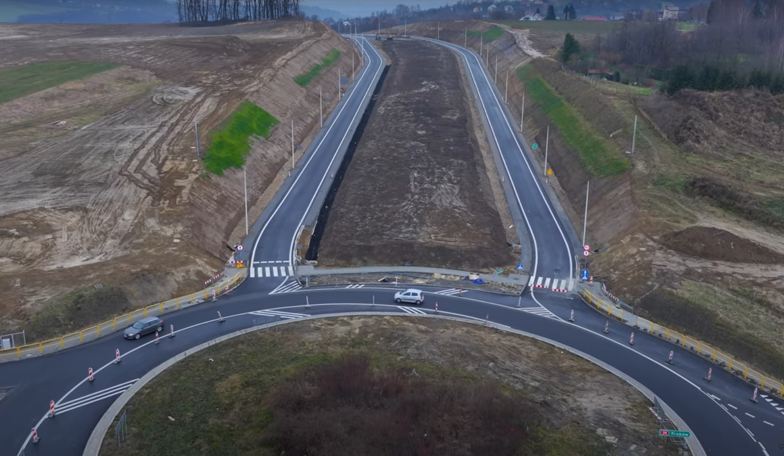 Łącznik brzeski – sytuacja na terenie budowy obwodnicy Brzeska w tracie przerwy świątecznej / 28 grudnia 2024 r.