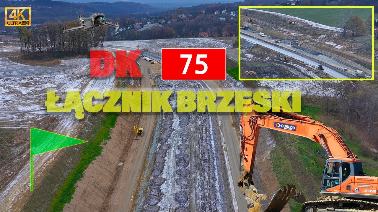 Łącznik Brzeski – budowa w zimowej scenerii. Trwa budowa zjazdu do Powiatowego Centrum Bezpieczeństwa / 1 grudnia 2024 r.