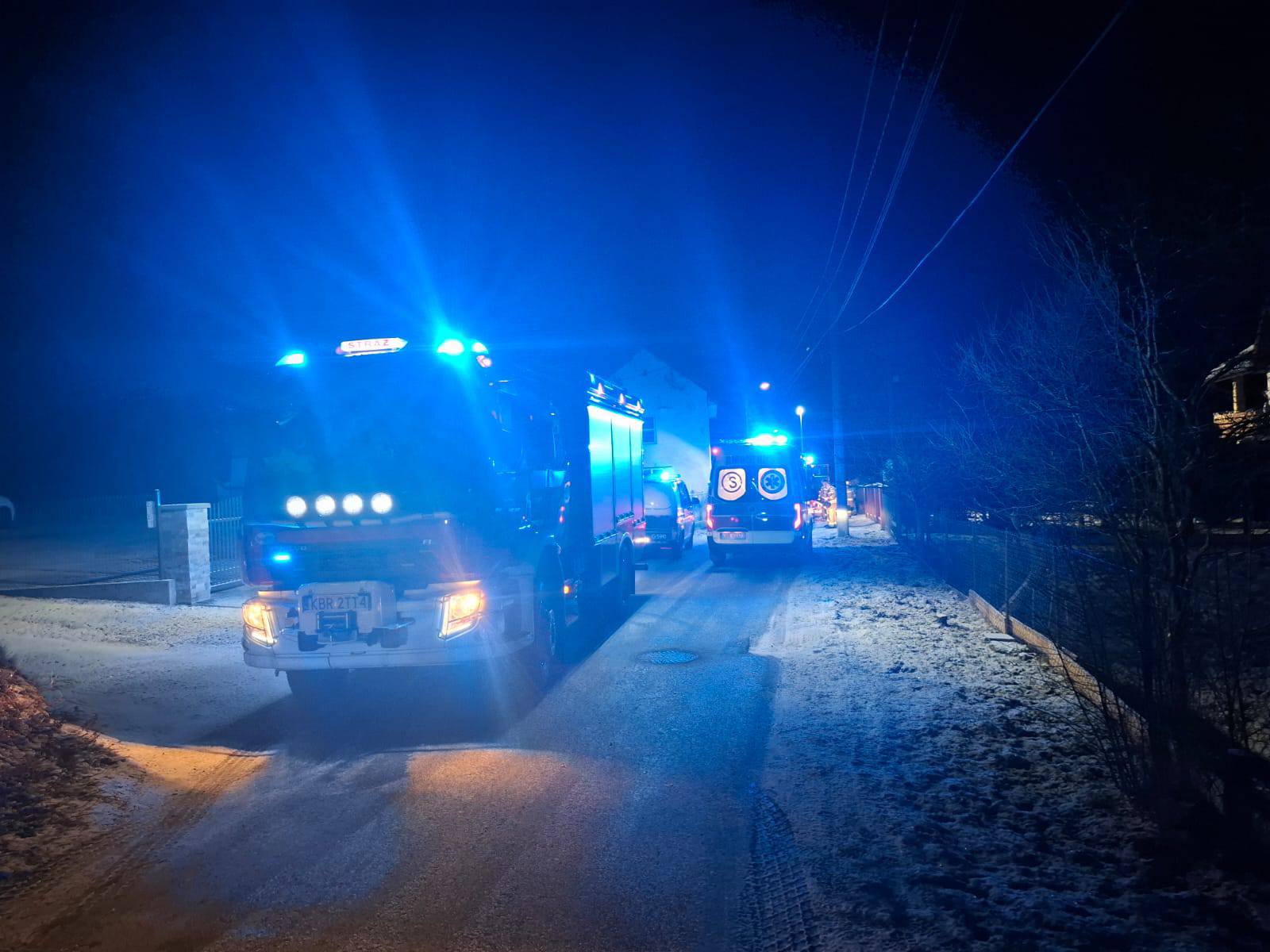 Nocny pożar kotłowni w Brzesku / 3 lutego 2025 r.