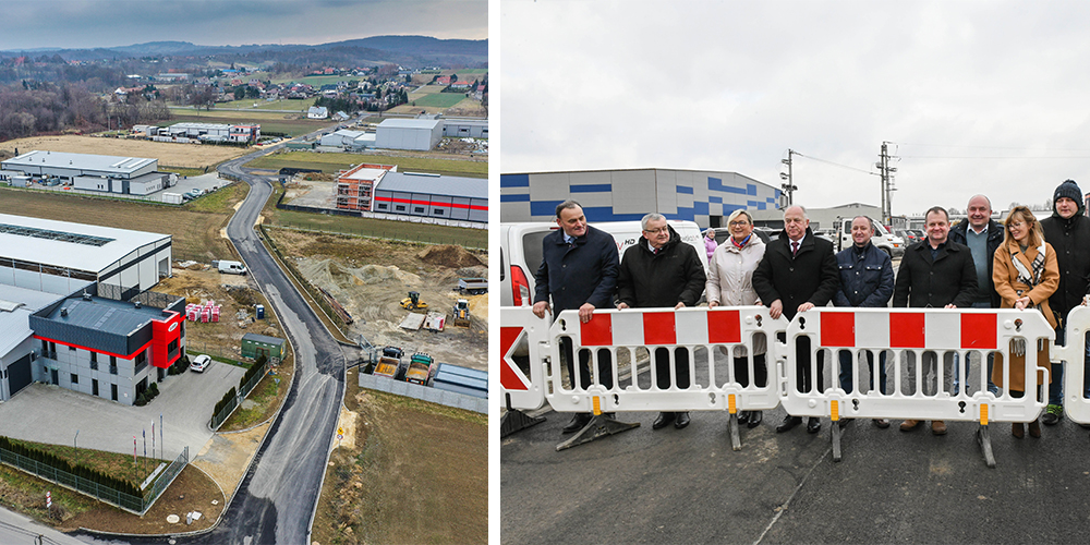 Otwarto nową drogę do strefy przemysłowej w Woli Dębińskiej / zdjęcia i video