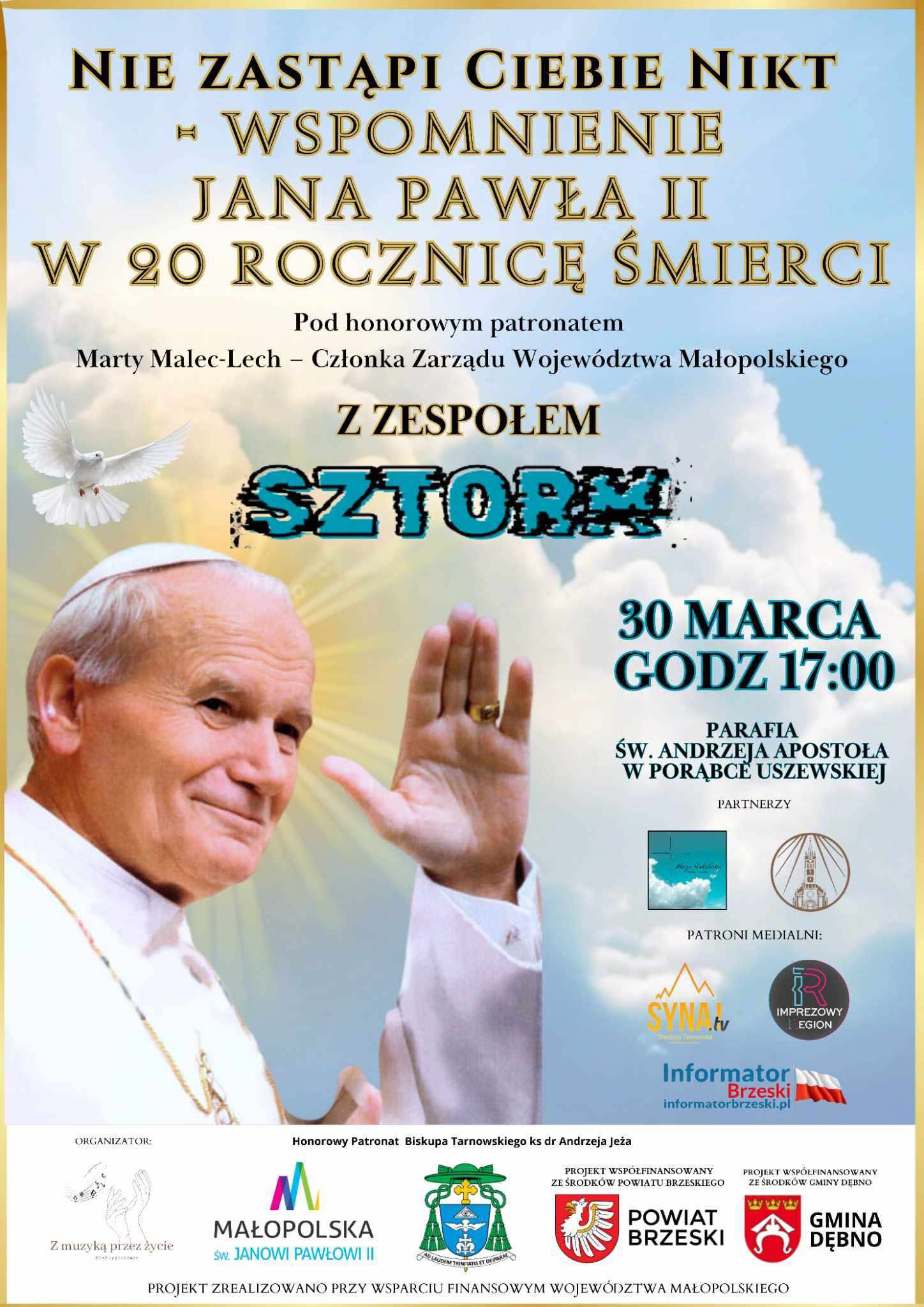 Wyjątkowy koncert w Porąbce Uszewskiej. Upamiętnią 20 rocznicę śmierci Jana Pawła II / 30 marca 2025 r.