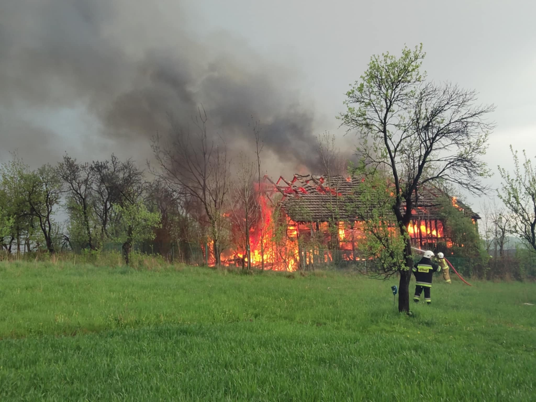 Dobrociesz. Pożar stodoły / 24 kwietnia 2025 r.