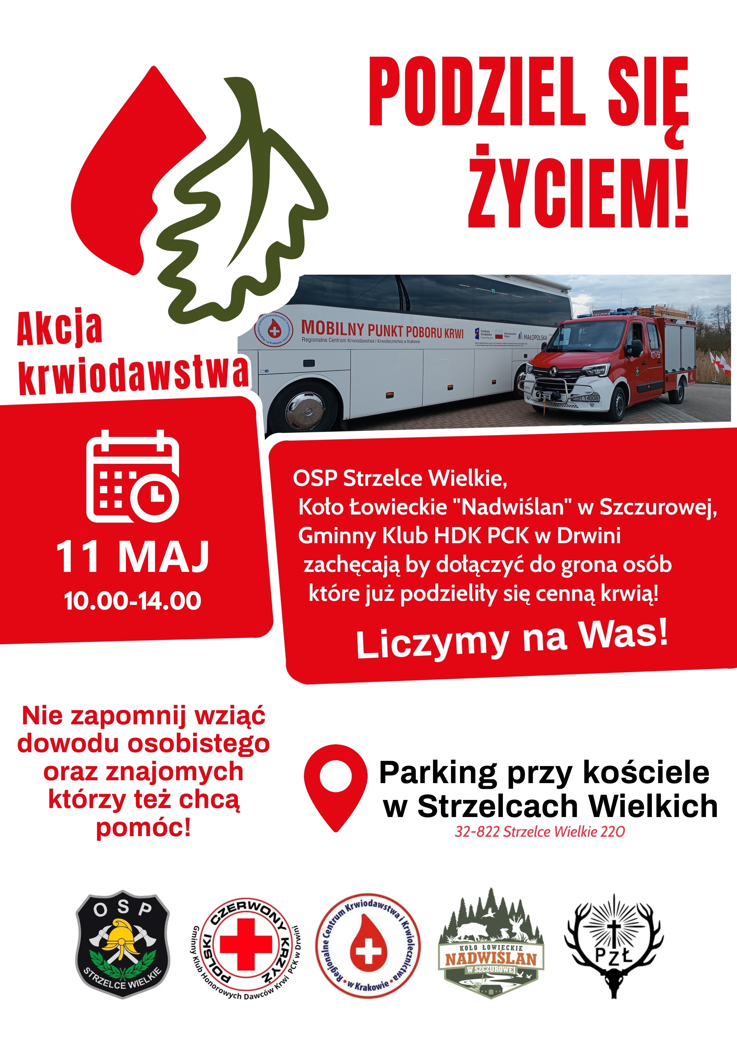 To już jutro – Akcja krwiodawstwa w Strzelcach Wielkich / 11 maja 2025 r.