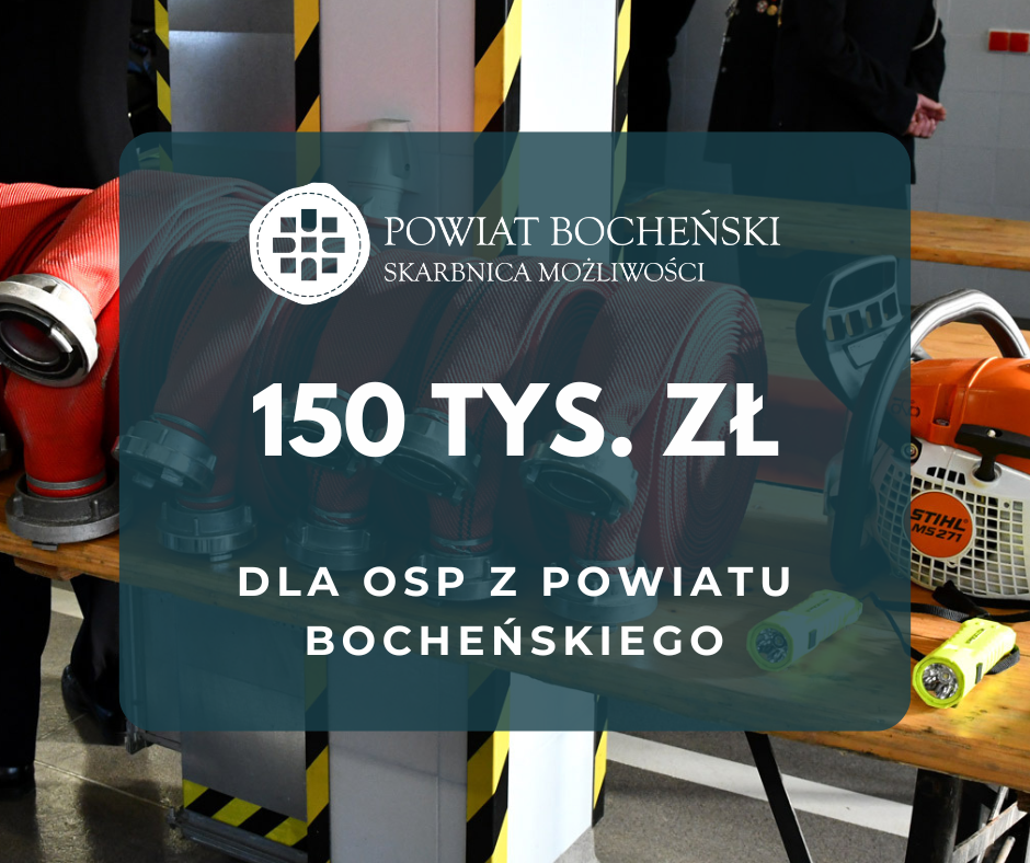 150 tys. zł na sprzęt dla OSP – powiat wspiera strażaków ochotników