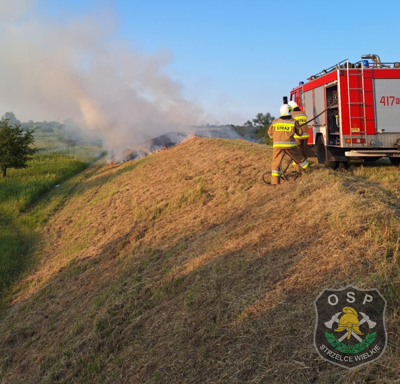 Rajsko. Świeżo wykoszona trwa skusiła podpalacza…