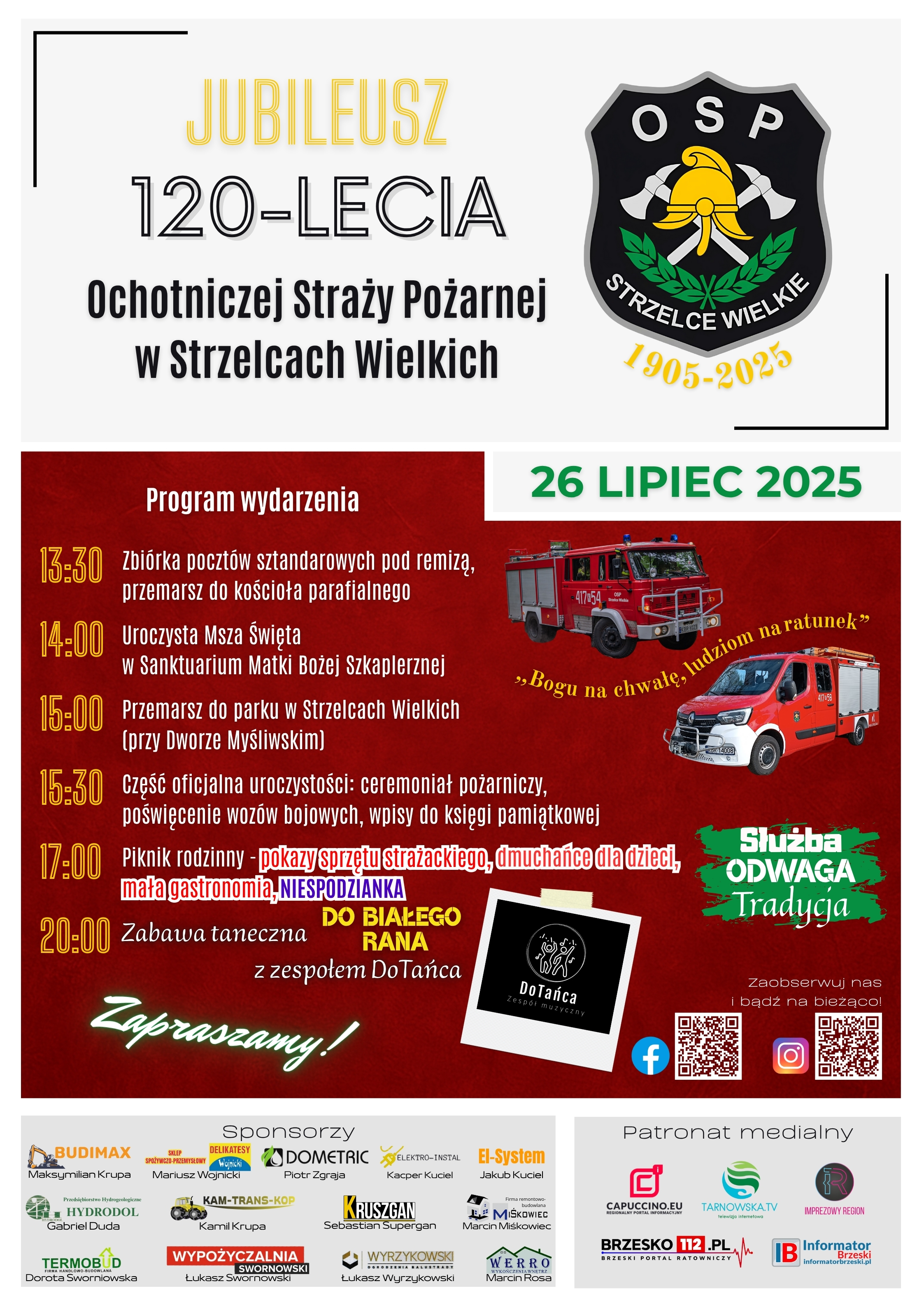 To już dzisiaj! Wielki Jubileusz 120-lecia OSP Strzelce Wielkie