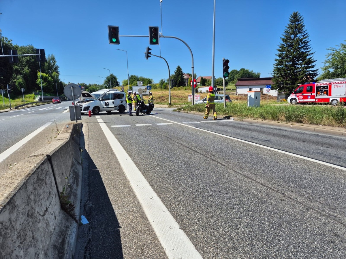 Poważny wypadek drogowy w Zgłobicach z udziałem motocyklisty
