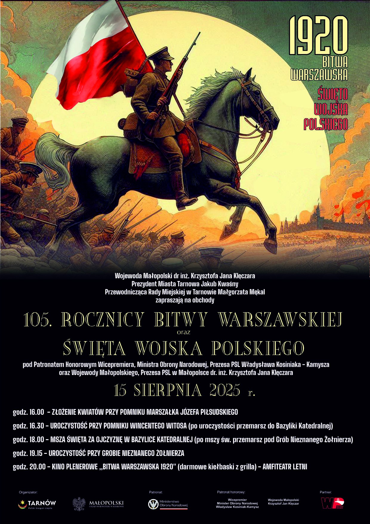 105. rocznica Bitwy Warszawskiej- Tarnów świętuje Polskie Zwycięstwo