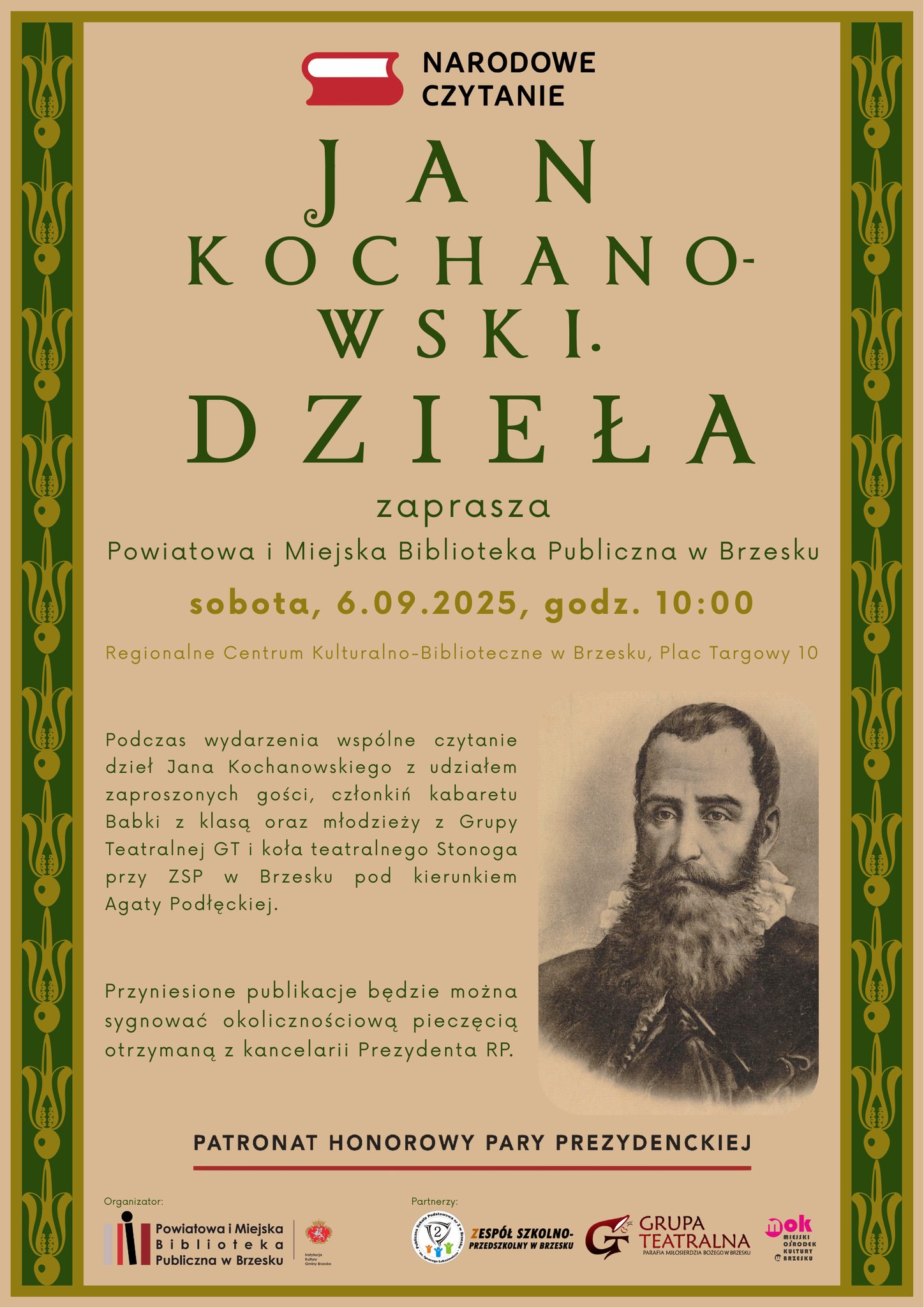 Już w sobotę – Narodowe Czytanie 2025. W centrum uwagi Jan Kochanowski / 6 września 2025 r.