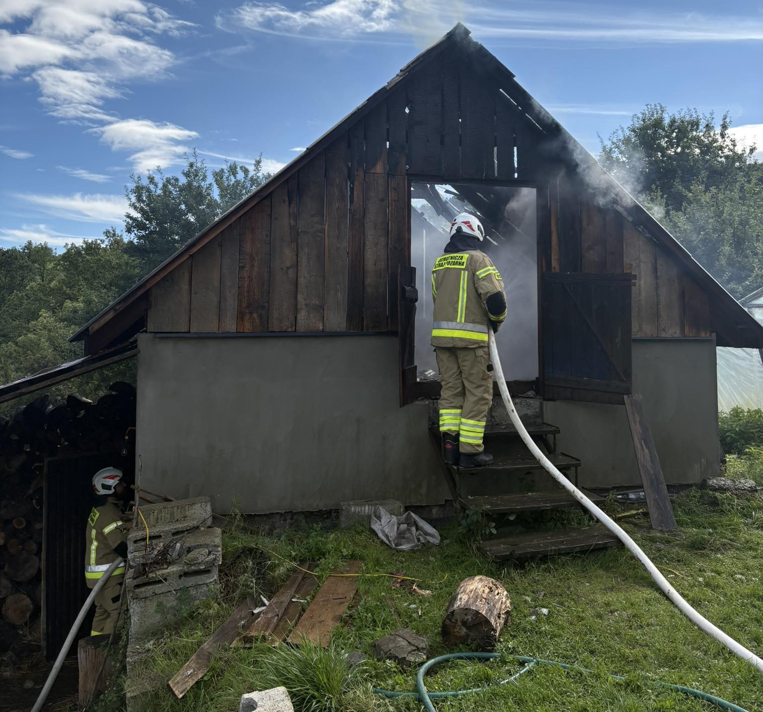 Pożar suszarni w Dobrocieszu / zdjęcia