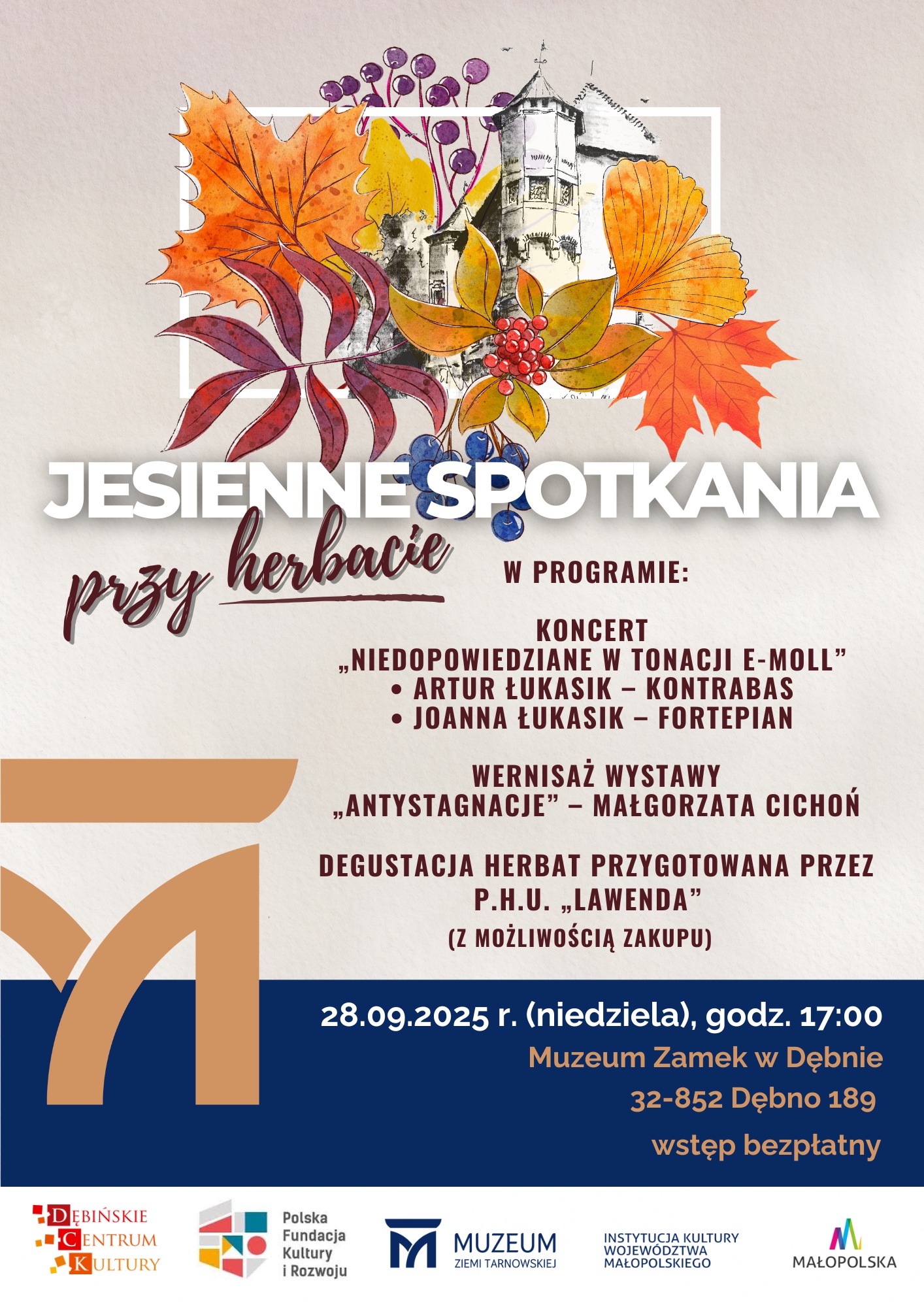 Jesień na Zamku w Dębnie – spotkanie przy muzyce, malarstwie i herbacie