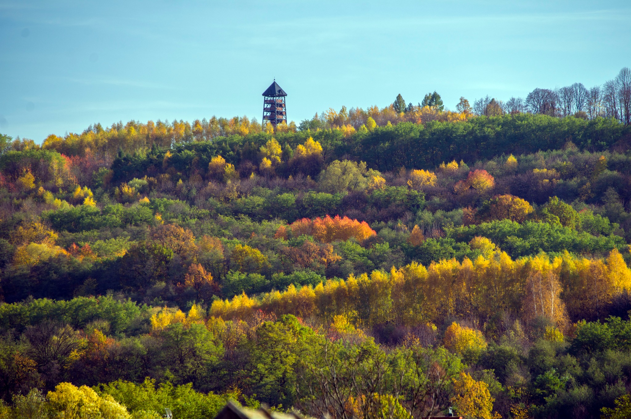 Jesienne widoki z wieży widokowej na Bocheńcu