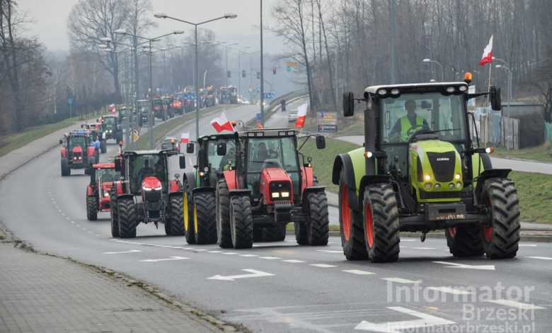 Rudy Rysie. Protest rolników na drodze wojewódzk/ 28 listopada 2025 r.