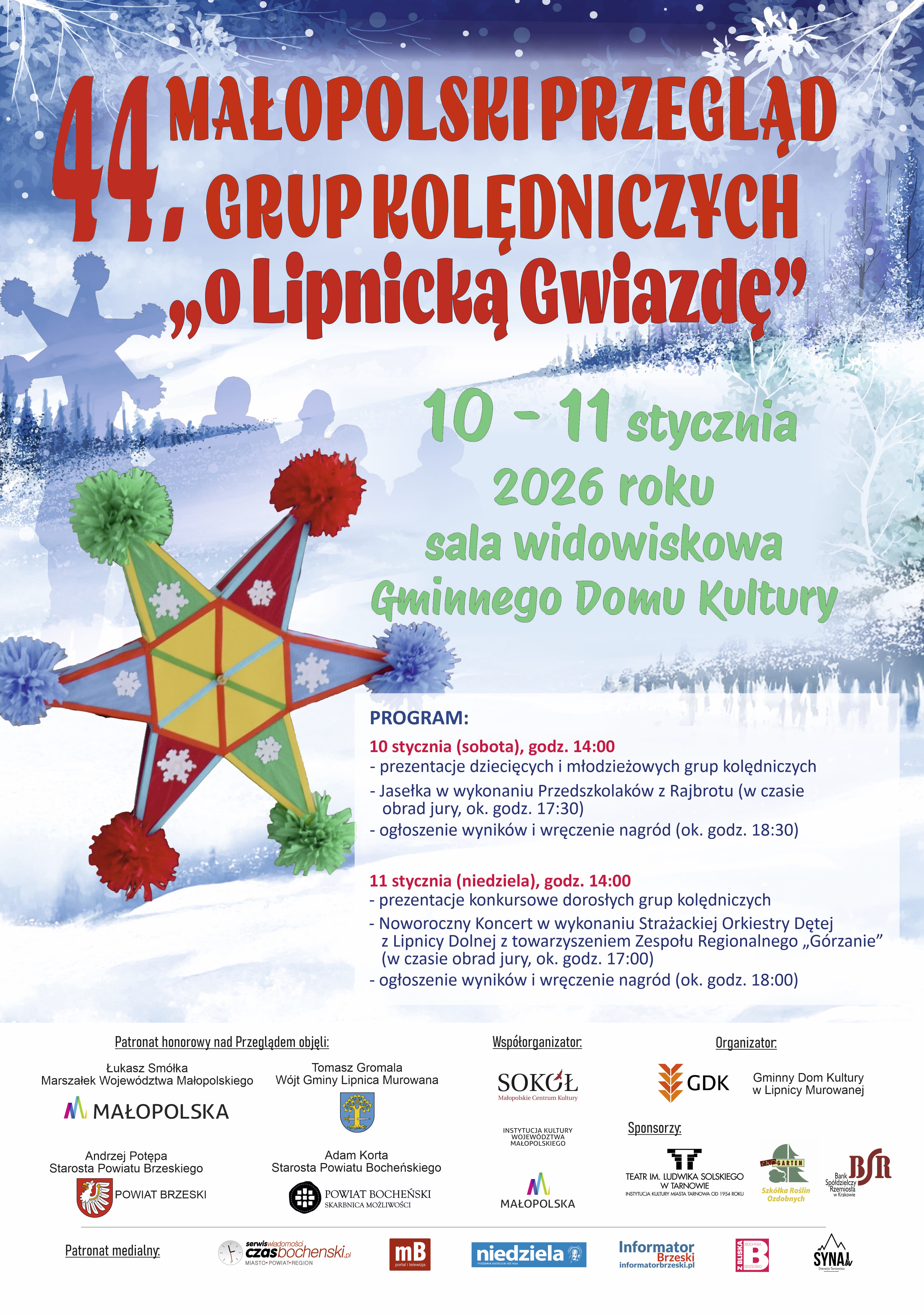 44. Małopolski Przegląd Grup Kolędniczych „O Lipnicką Gwiazdę” / 10-11 stycznia 2025 r.