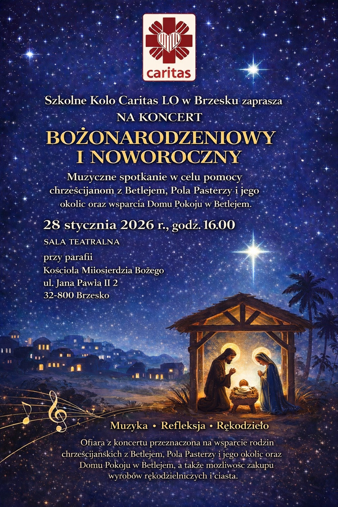 Z pomocą dla Betlejem. Koncert bożonarodzeniowo-noworoczny Caritas LO w Brzesku