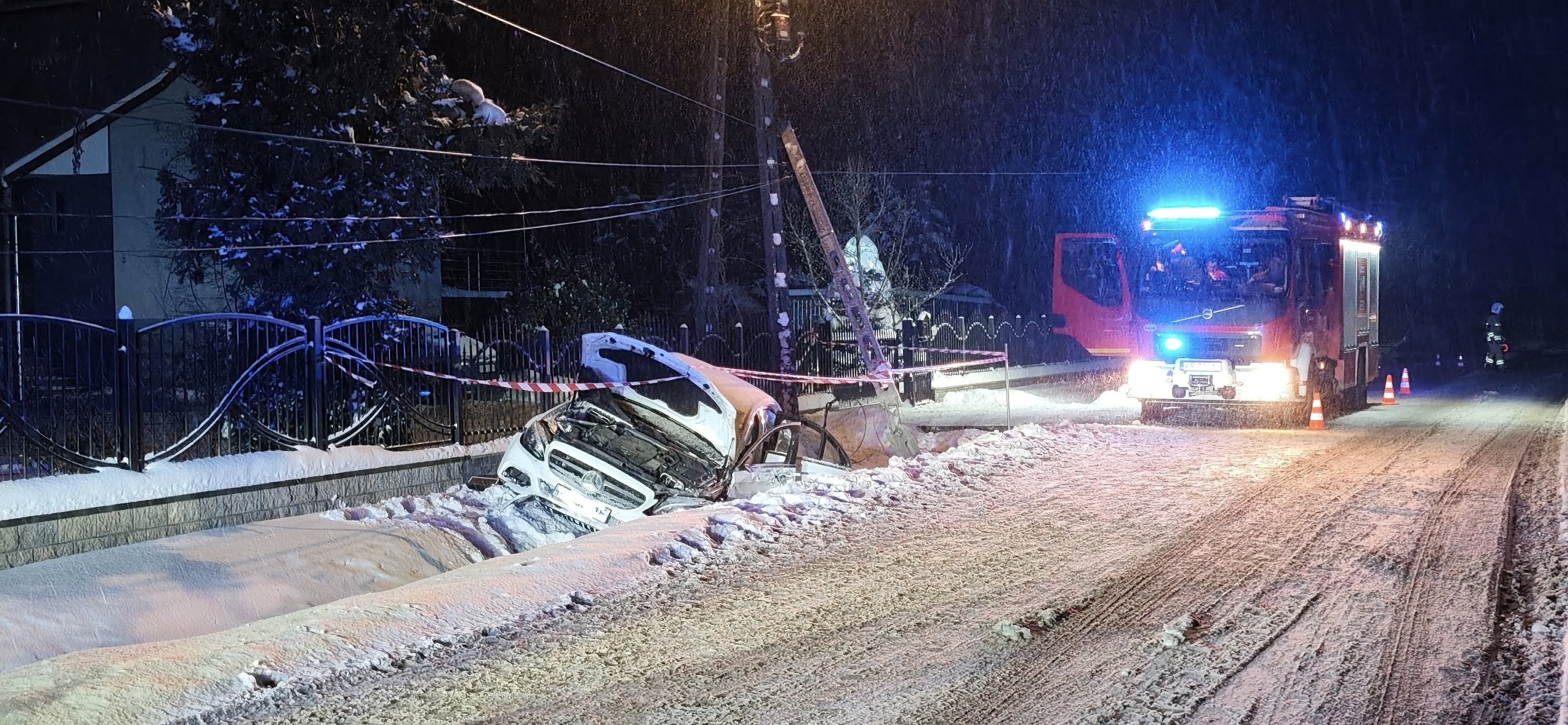 Przyborów. Samochód w rowie / 11 stycznia 2026 r.
