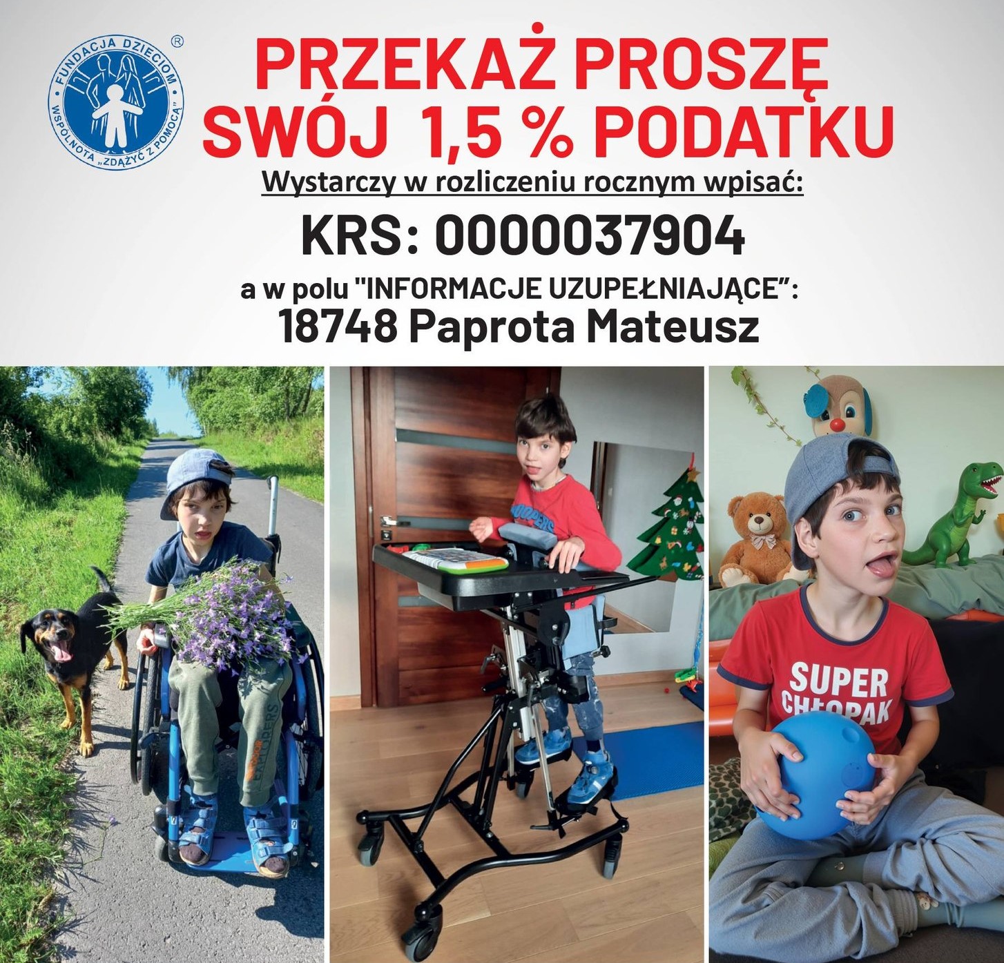 Apel o pomoc dla Mateuszka z Lipnicy Murowanej – dajmy mu szansę na samodzielność