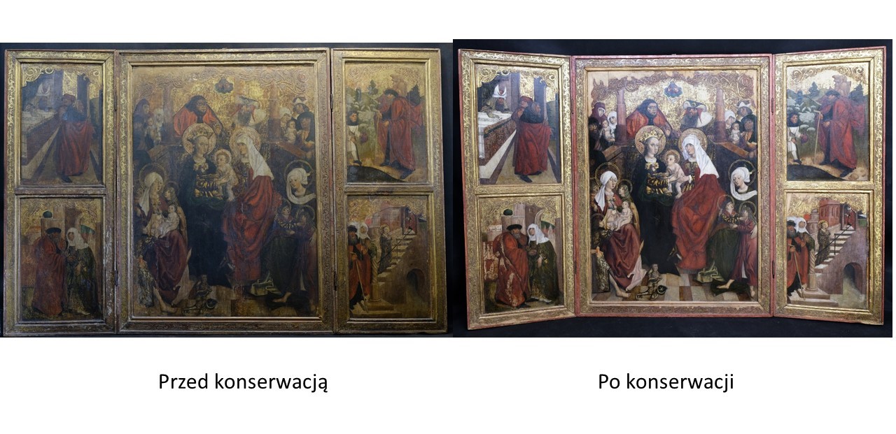 Szesnastowieczny tryptyk Świętej Rodziny po konserwacji. To perełka ze Szczepanowa