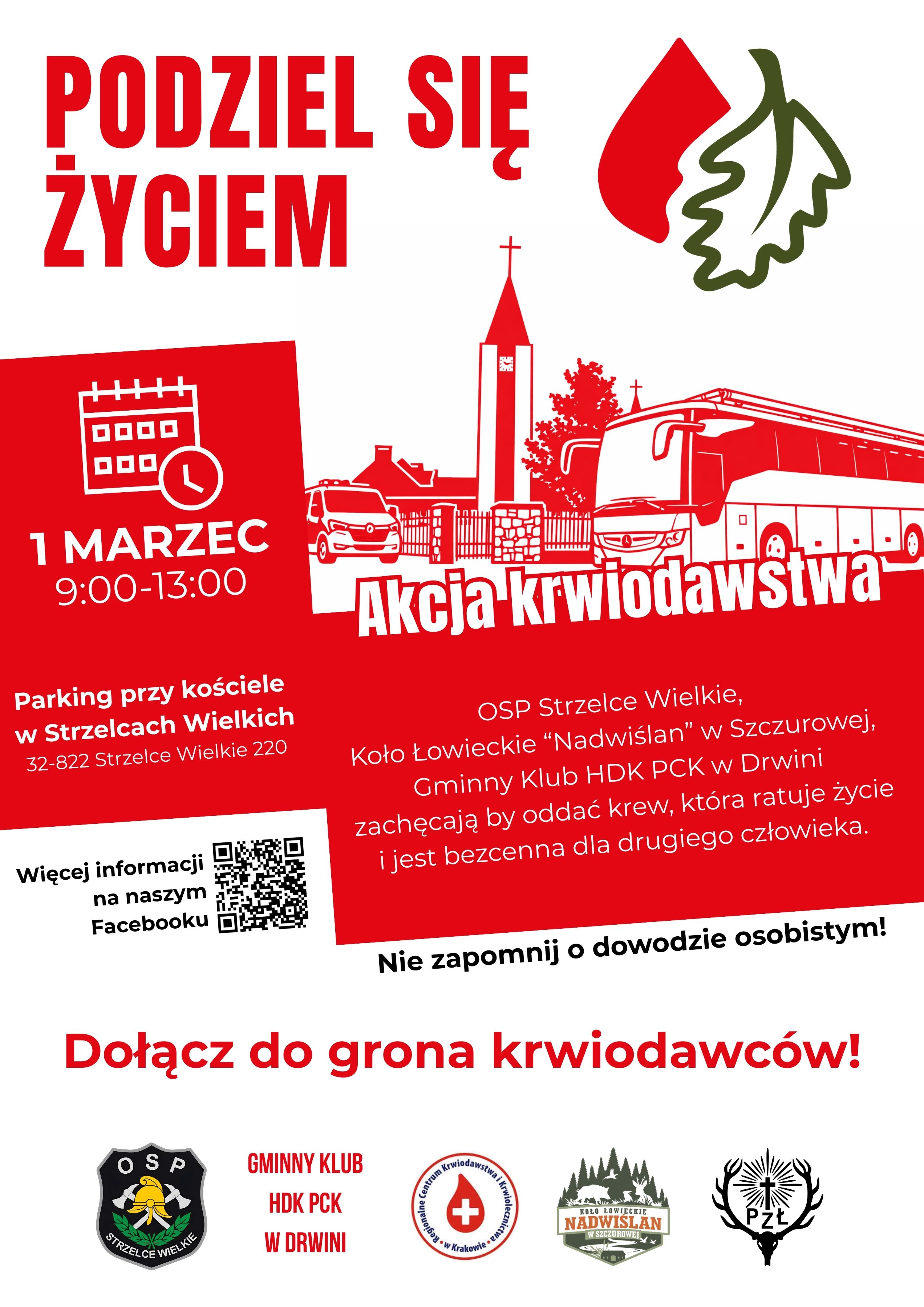 Podziel się życiem – akcja krwiodawstwa w Strzelcach Wielkich / 1 marca 2026 r.