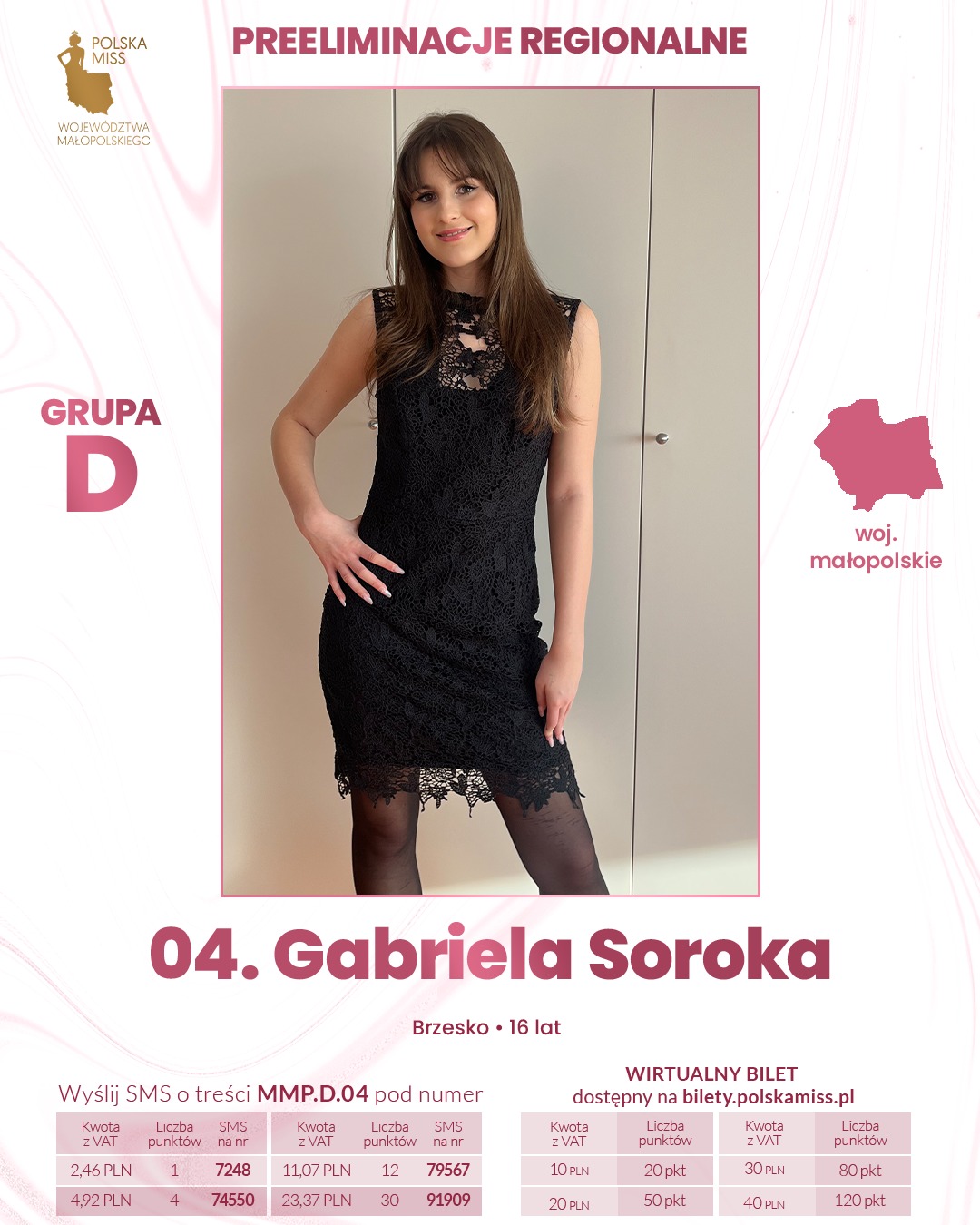 Gabriela Soroka z Brzeska w preeliminacjach w konkursie Miss Województwa Małopolskiego