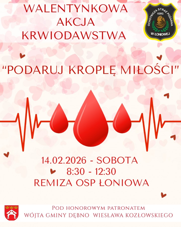 Walentynkowa Akcja Krwiodawstwa w Łoniowej