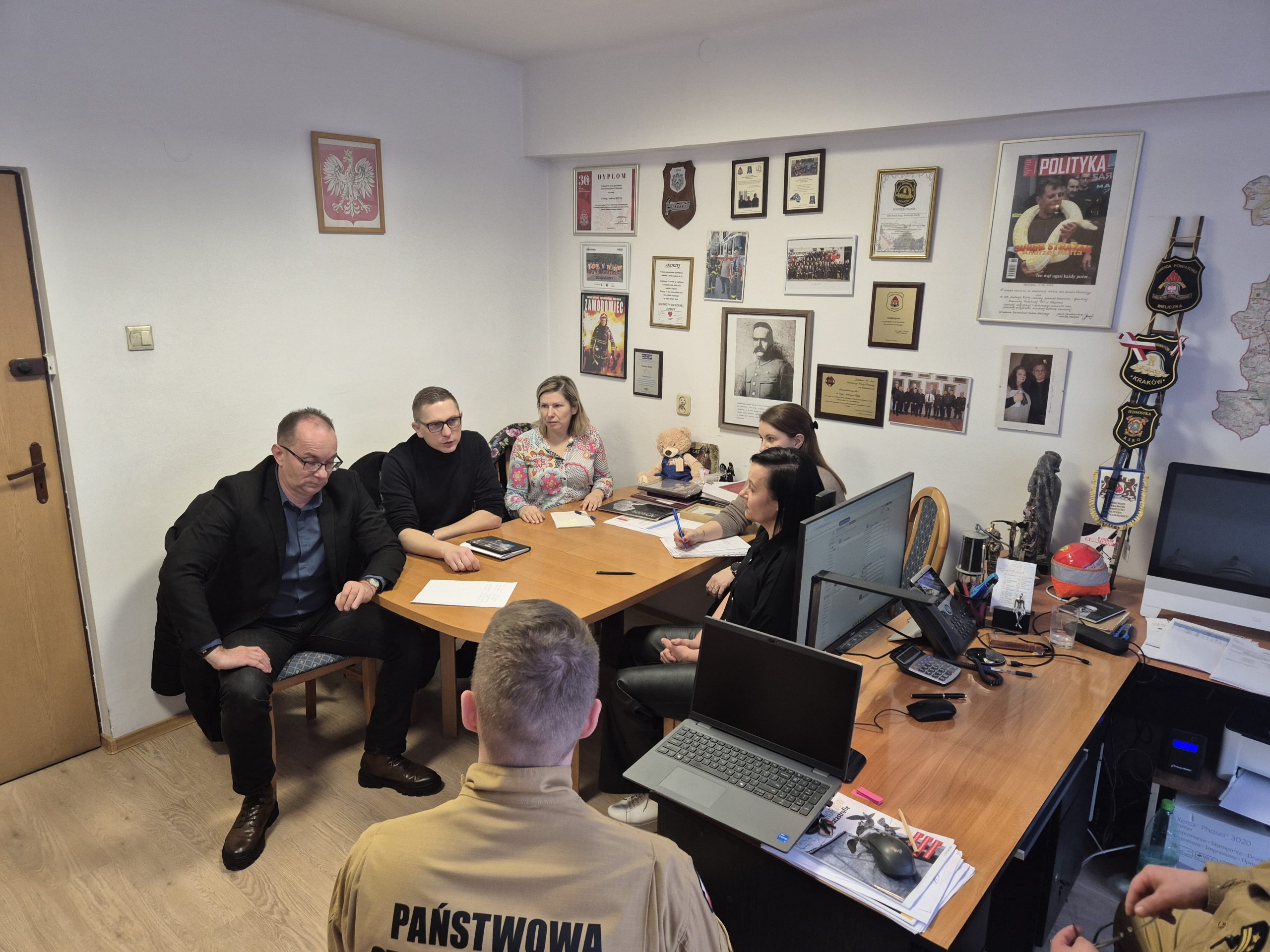 Spotkanie robocze w PSP Brzesko ws. ochrony ludności i obrony cywilnej