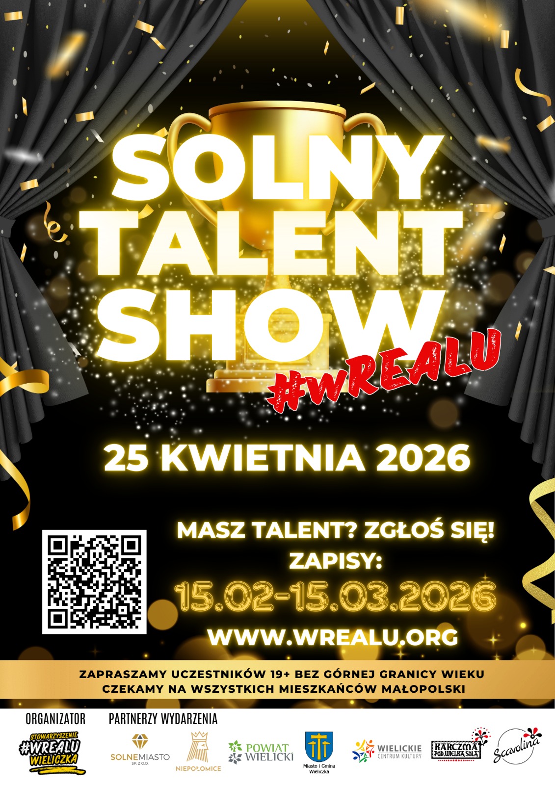 Solny Talent Show #wRealu 25.04.2026 – święto talentów dorosłych mieszkańców Małopolski