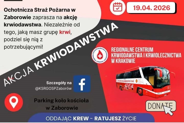 Akcja krwiodawstwa w Zaborowie / 19 marca 2026 r.
