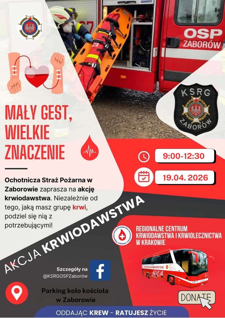Akcja krwiodawstwa w Zaborowie / 19 marca 2026 r.