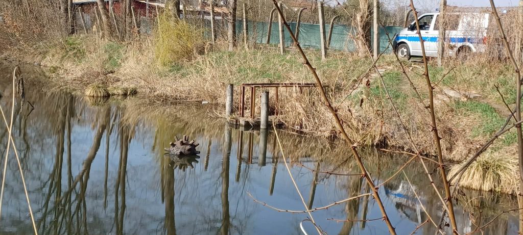 Brzesko. Mina morska pływa w stawie Wolnego? Policjanci na miejscu. Czekają na saperów