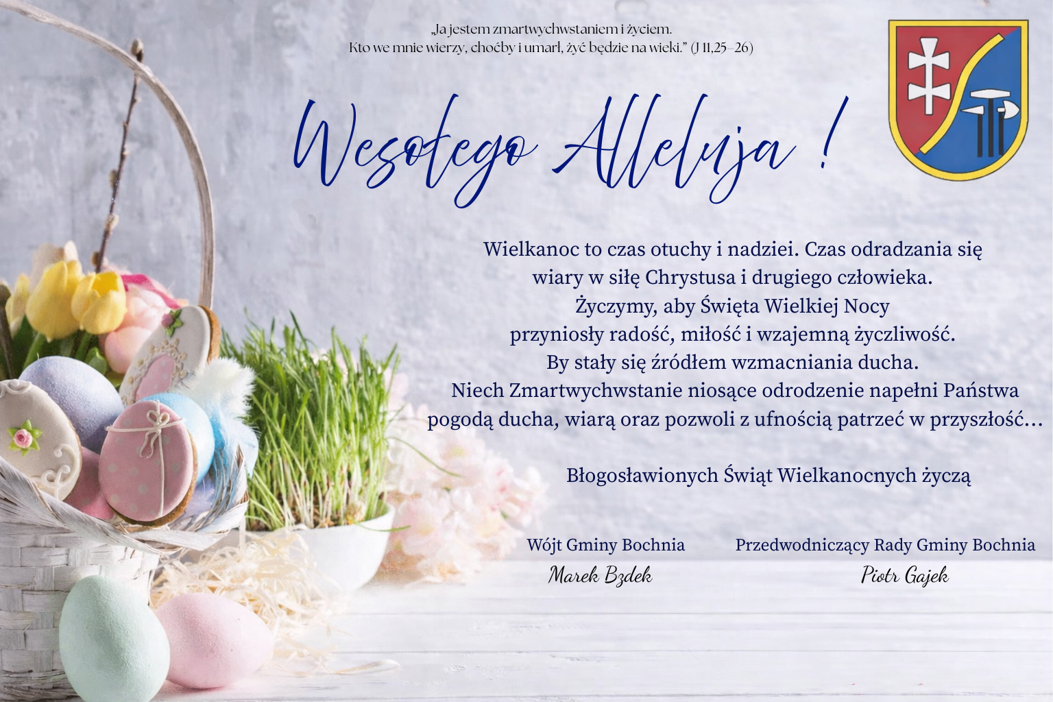 Życzenia składa Samorząd Gminy Bochnia / Wielkanoc 2026