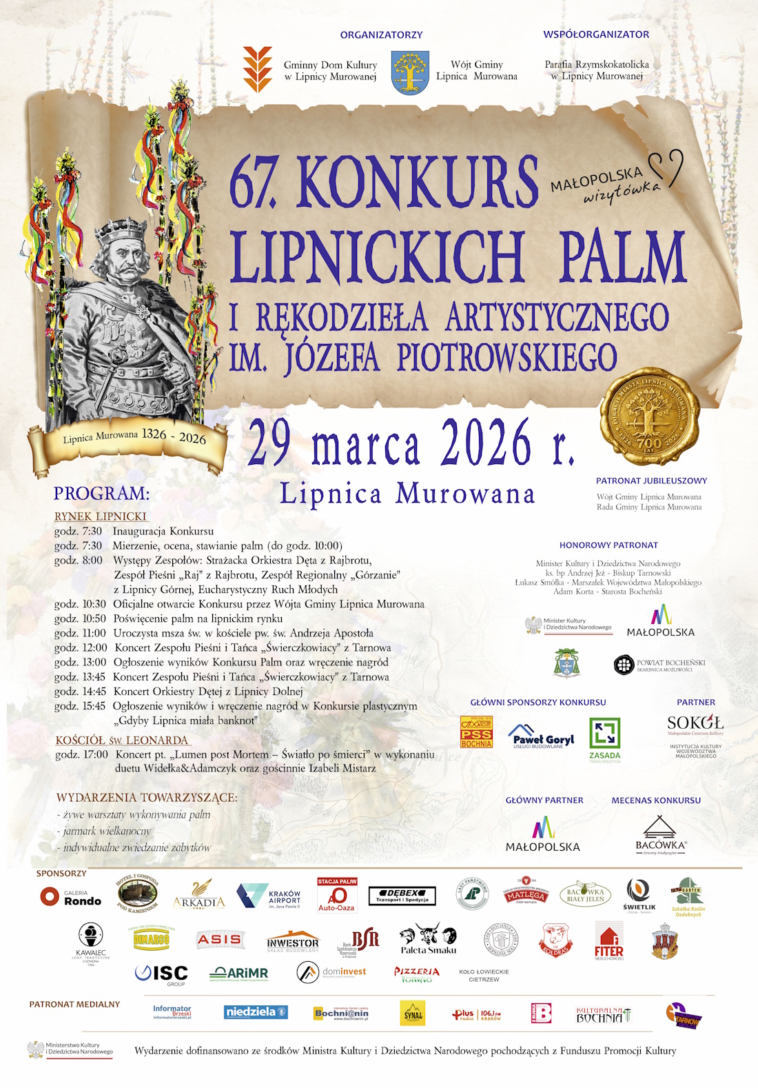 Zbliża się 67. Konkurs Lipnickich Palm. Sprawdź program