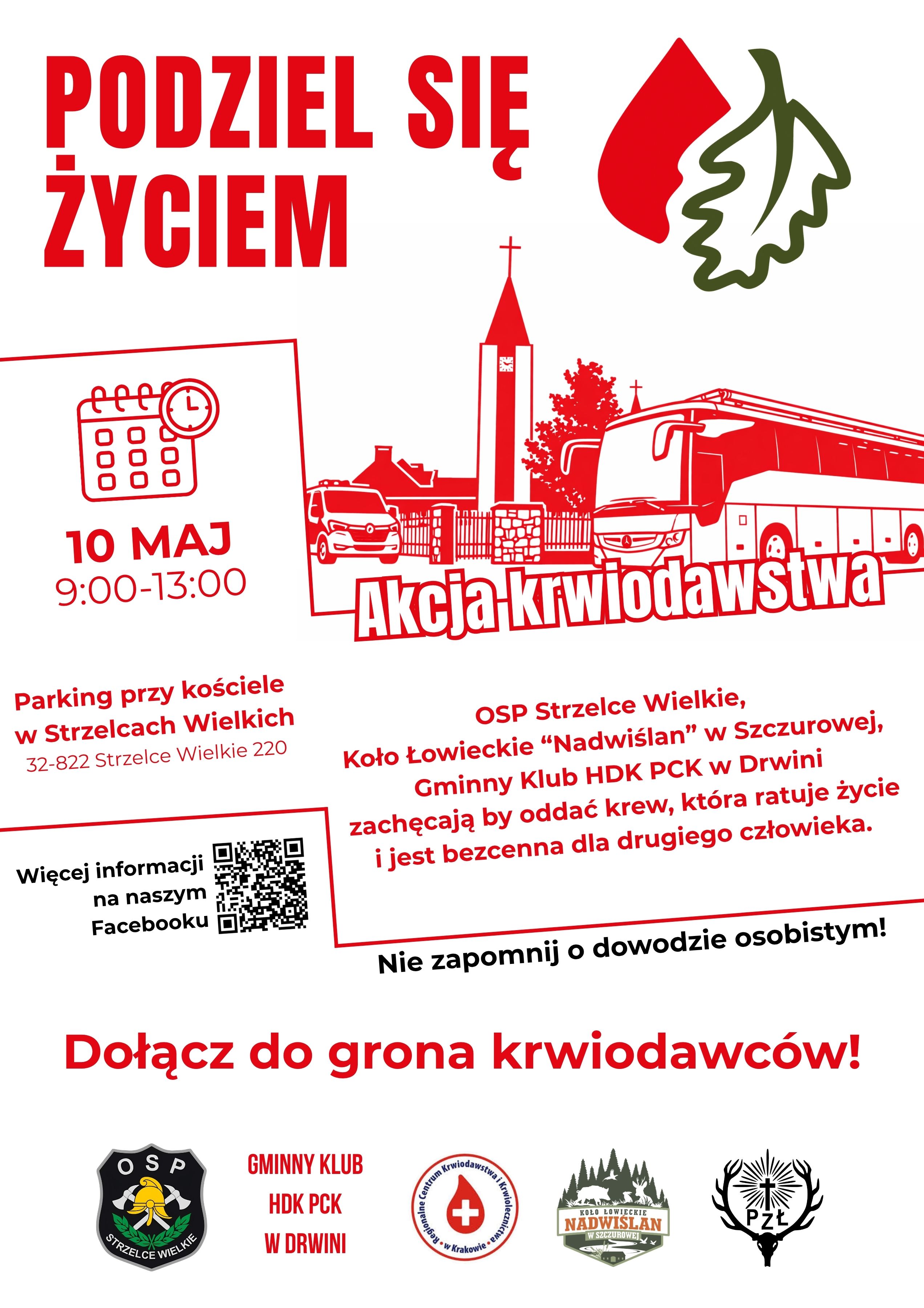 Podziel się życiem – akcja krwiodawstwa w Strzelcach Wielkich już 10 maja 2026 r.