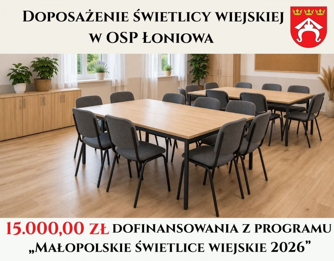 Gmina Dębno z dofinansowaniem na doposażenie świetlicy wiejskiej w Łoniowej