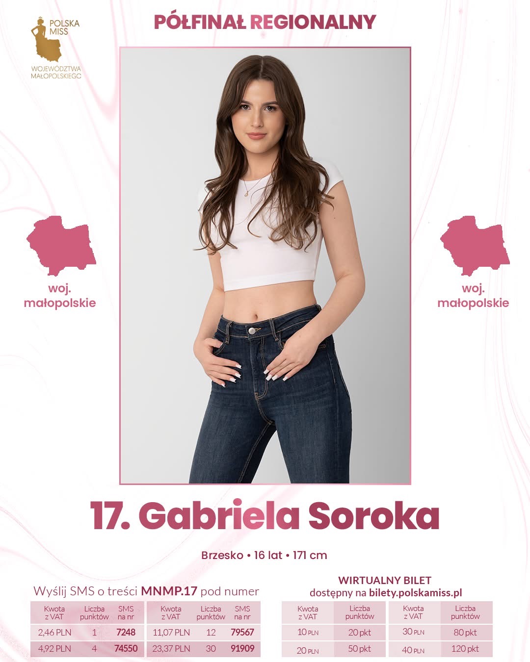 Gabriela Soroka w półfinale konkursu Miss Malopolski