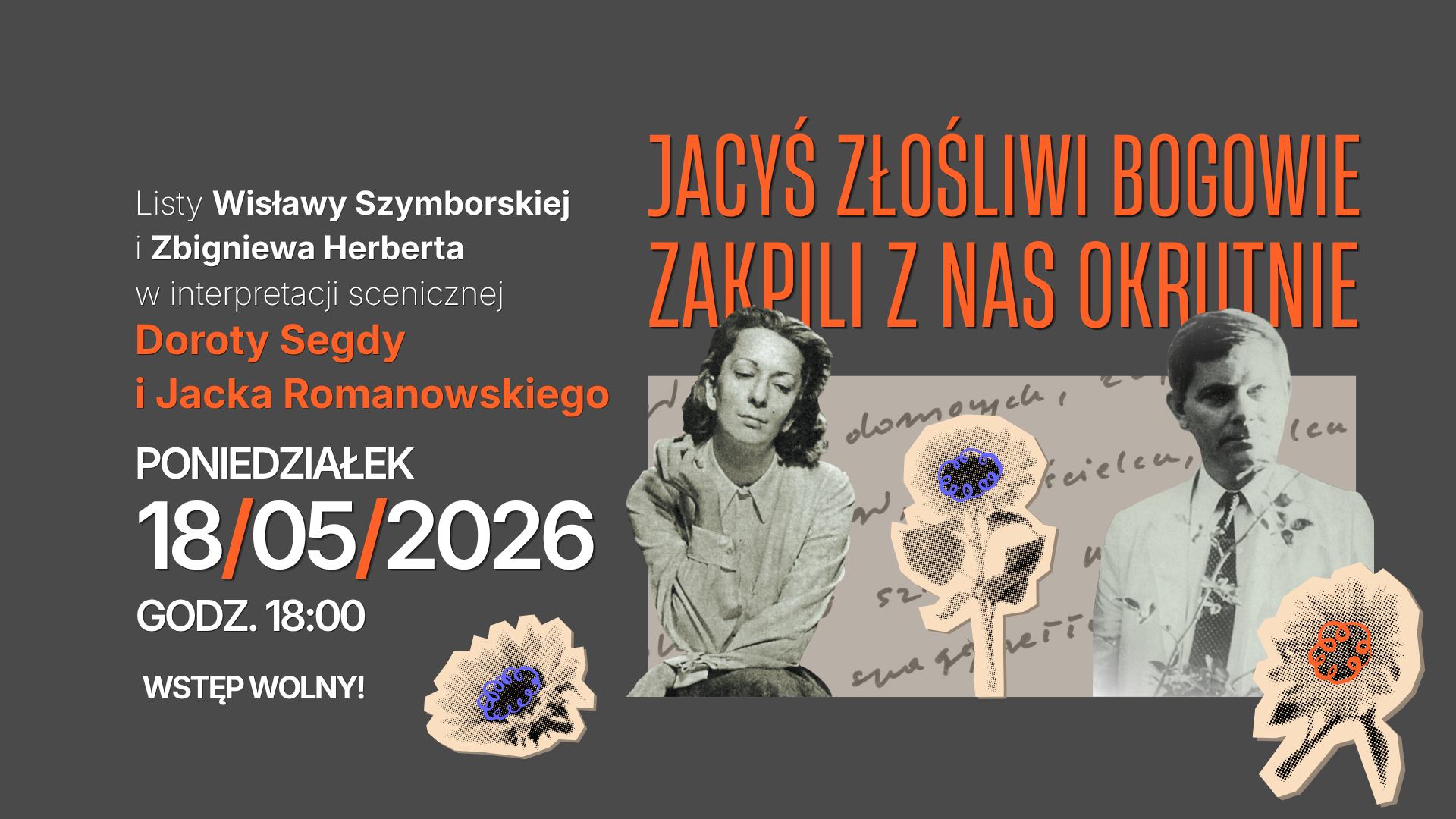 Szymborska i Herbert w listach. Wyjątkowy spektakl w Brzesku