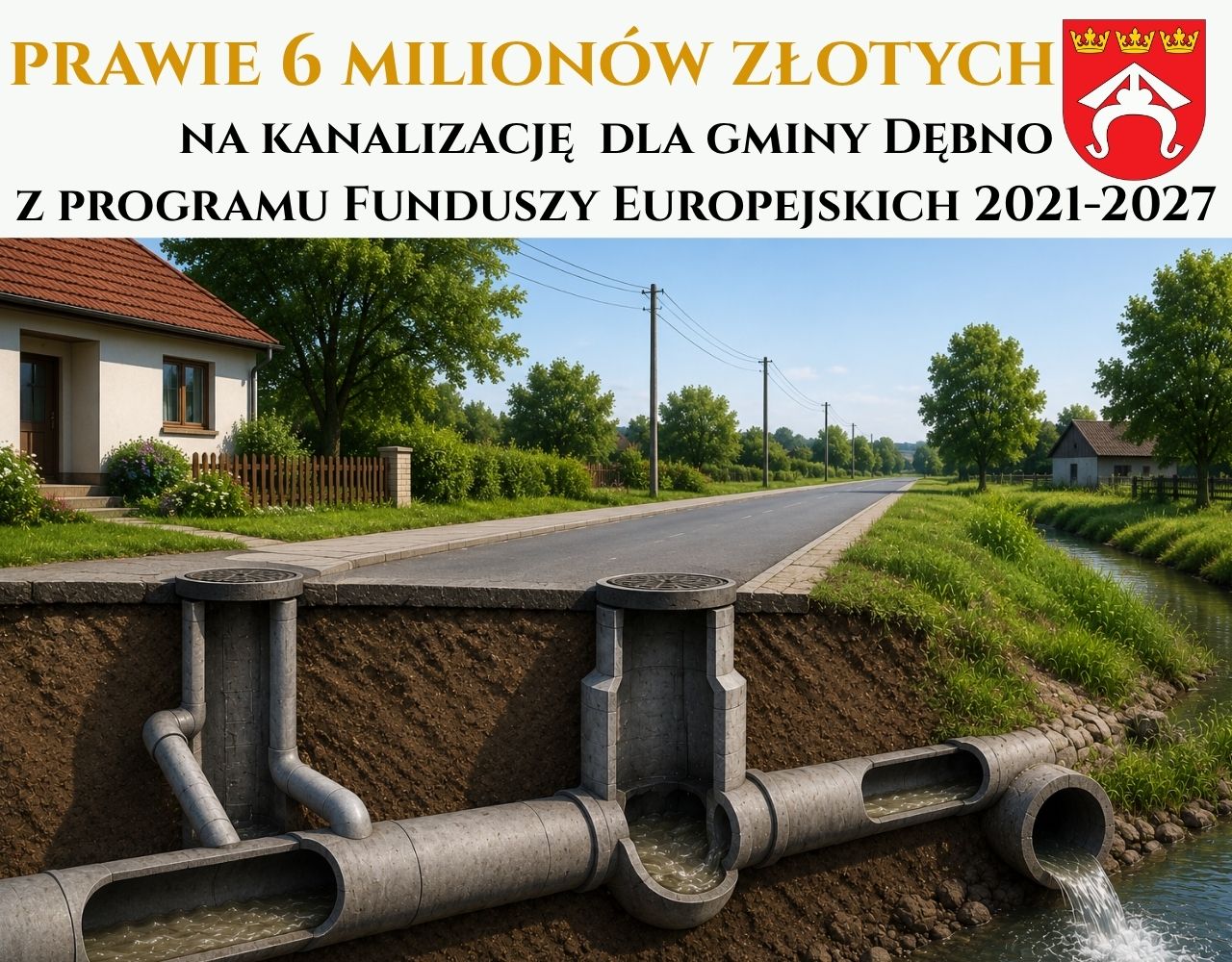 Blisko 6 mln zł dla Gminy Dębno. Powstanie kolejny etap kanalizacji