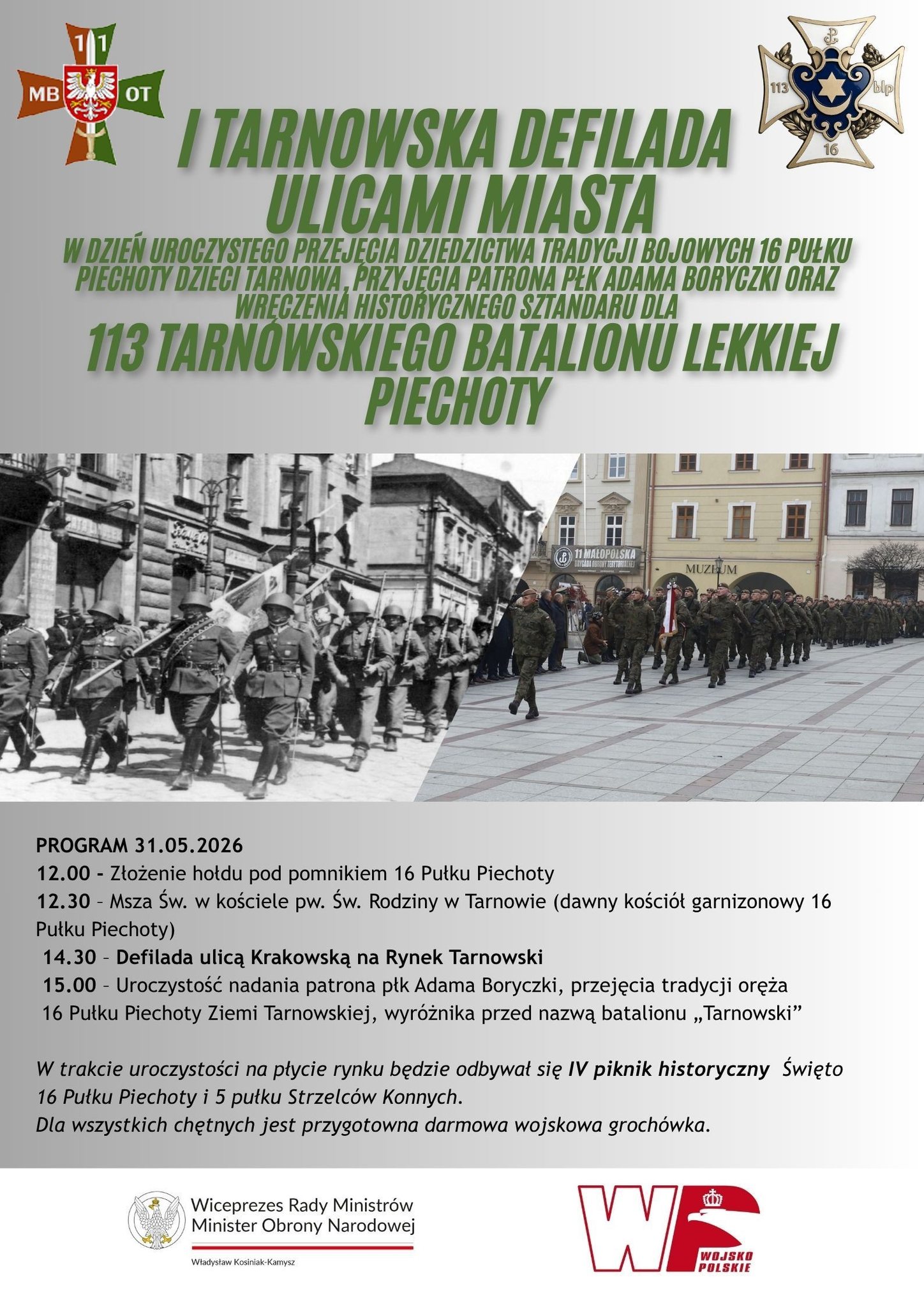 Historyczny dzień dla tarnowskiego 113 Batalionu WOT. Jednostka otrzyma patrona i replikę sztandaru historycznego