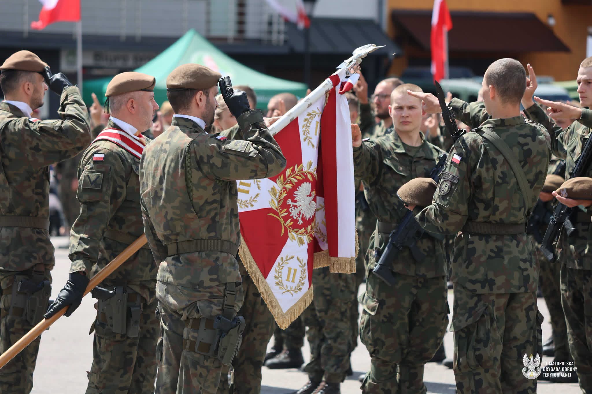 Uroczysta przysięga żołnierzy 11 Małopolskiej Brygady OT w Skale