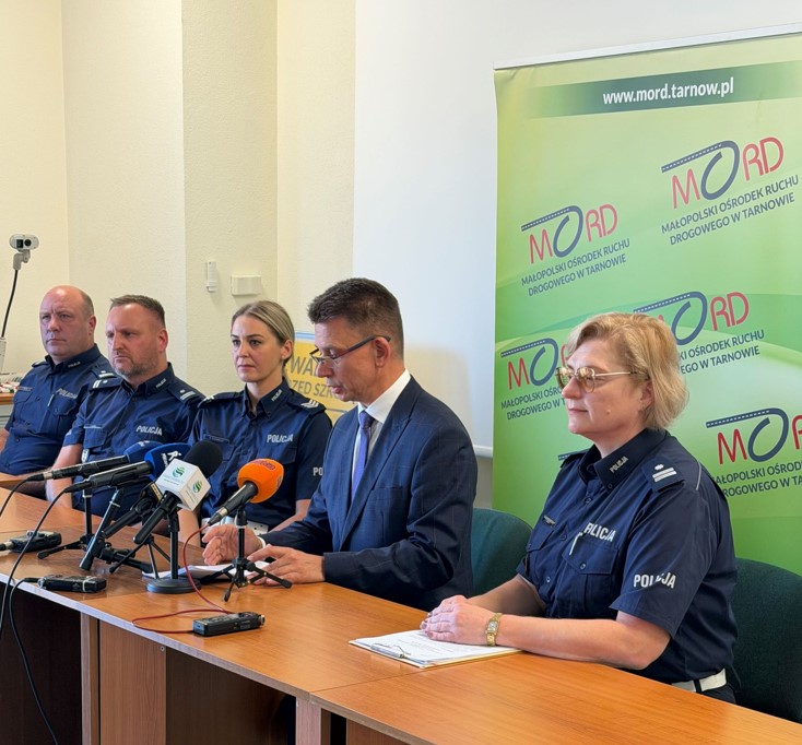 Zwalniam przed szkołą 2026 – konferencja prasowa w MORD w Tarnowie