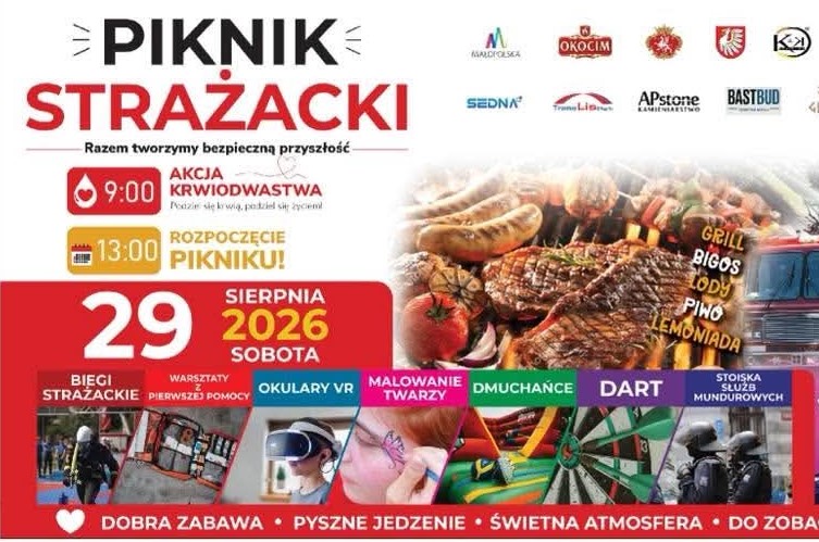 Strażacki piknik w Mokrzyskach / 29 sierpnia 2026 r.
