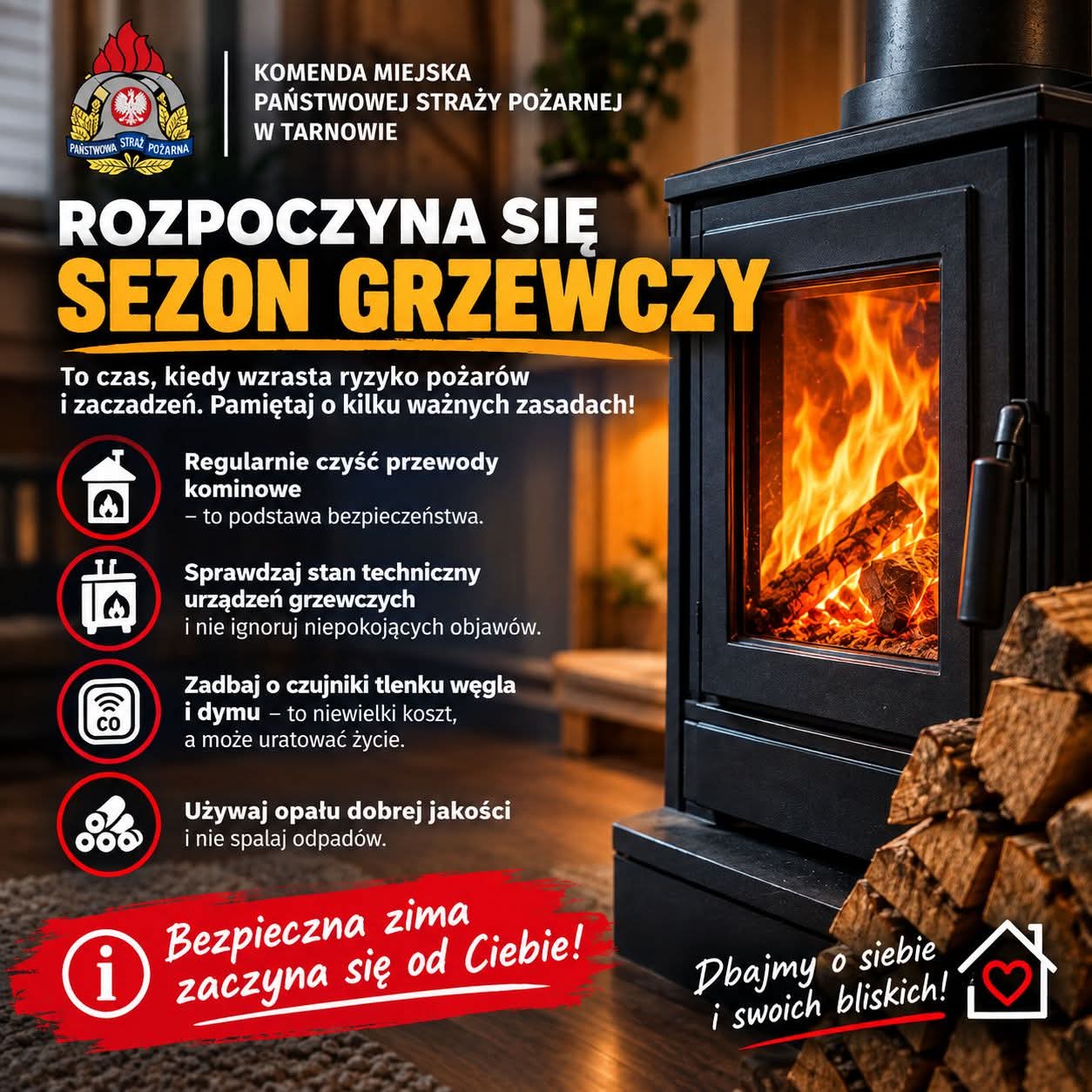 Rozpoczął się sezon grzewczy. Strażacy przypominają o bezpieczeństwie