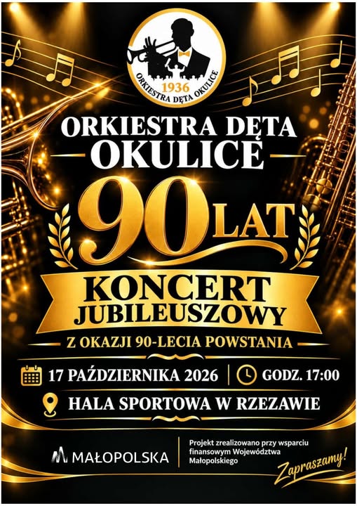 Orkiestra Dęta Okulice świętuje 90-lecie. Jubileuszowy koncert 17 października 2026 r.