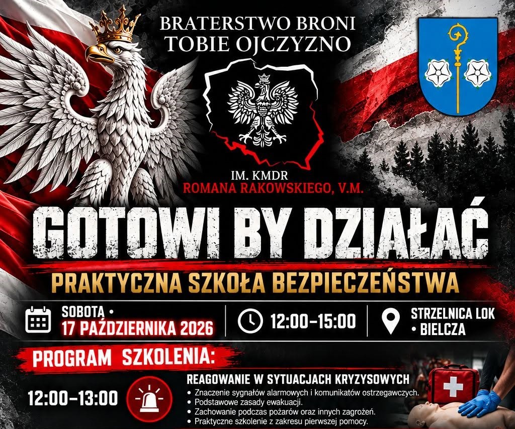 „Gotowi, by działać”. Bezpłatne szkolenie z bezpieczeństwa na strzelnicy w Bielczy
